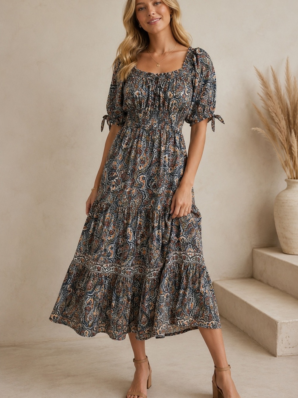 Cleobella Harriet Printed Boho Dress Medium